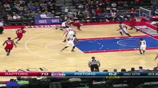 Watch Andre Drummond's Well-Aimed Three-Quarter Court Heave